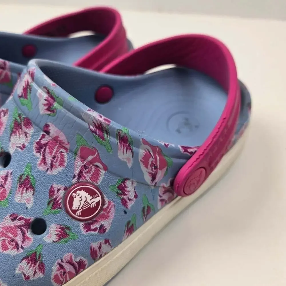 Crocs Kids  Pink floral clog water shoes  size J1